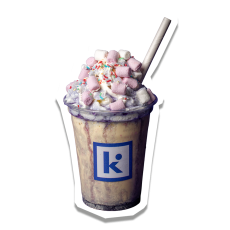 milkshake base sunday, chamallows, coulis fraise